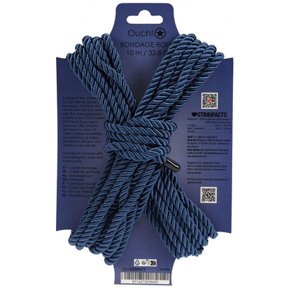 OUCH! Bondage Rope - 10 M - Navy - Navy Nylon Bondage Rope - 10 metre Length