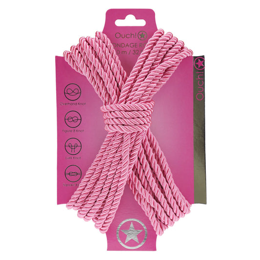 OUCH! Bondage Rope - 10 M - Nylon Bondage Rope - 10 metre Length – Pink