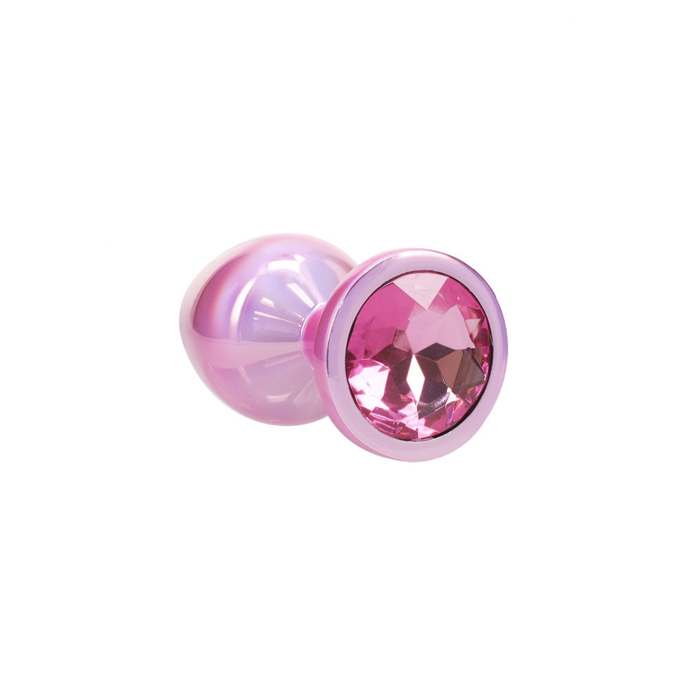 OUCH! Paris Collection - Metal Anal Plug Set - Metallic Butt Plugs with Gem Bases - Set of 3 Sizes – Pink