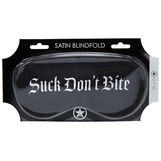 OUCH! Satin Mask - Suck Don't Bite - Printed Eye Mask