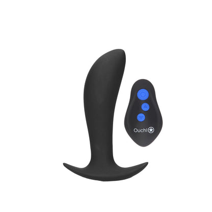 OUCH! e-Stim & Vibrating Butt Plug with Wireless Remote - 12.3 cm USB Rechargeable Vibrating Butt Plug with e-Stim