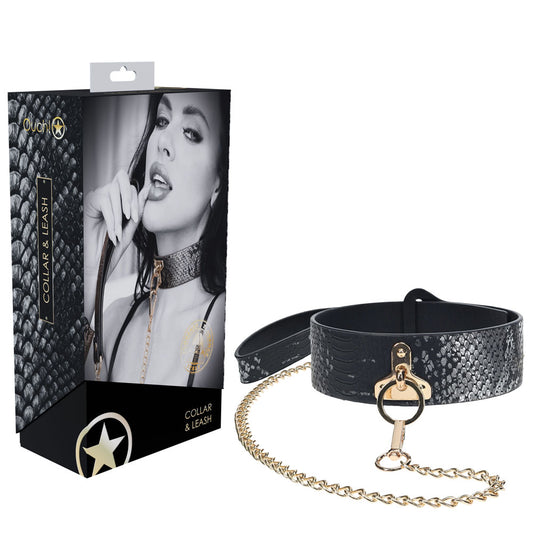 OUCH! Florence Collection - Collar with Leash – Black