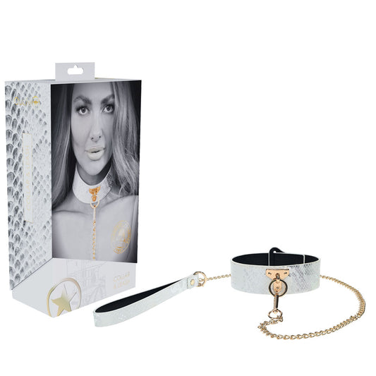 OUCH! Florence Collection - Collar with Leash – White