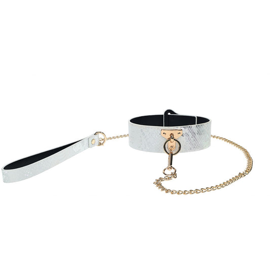 OUCH! Florence Collection - Collar with Leash – White