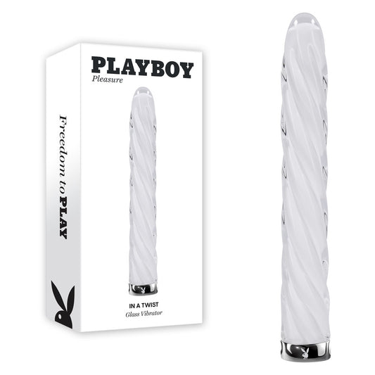 Playboy Pleasure IN A TWIST - Glass 17.5 cm USB Rechargeable Vibrator