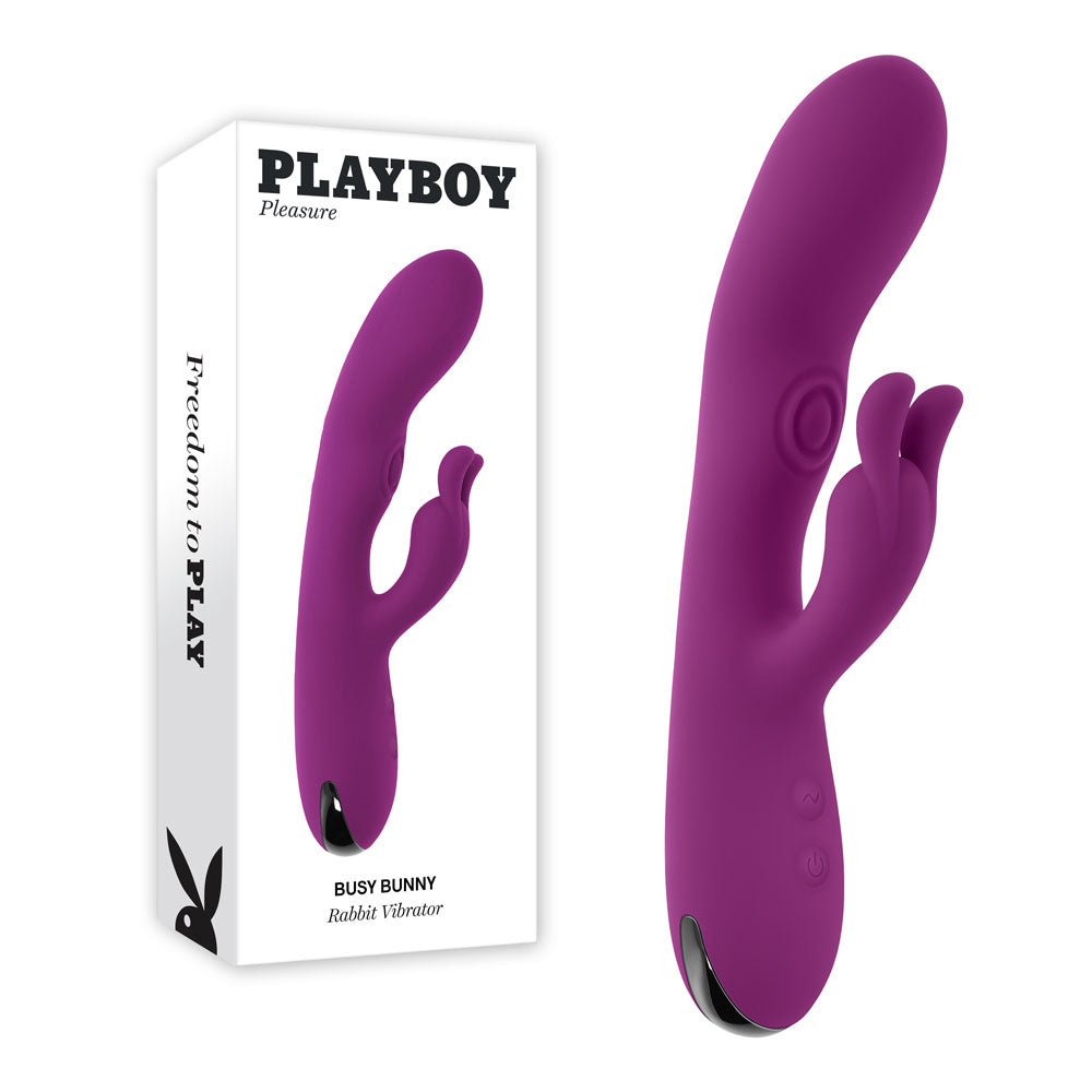 Playboy Pleasure BUSY BUNNY - 22.6 cm USB Rechargeable Rabbit Vibrator with Tapping Shaft