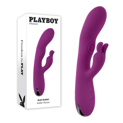 Playboy Pleasure BUSY BUNNY - 22.6 cm USB Rechargeable Rabbit Vibrator with Tapping Shaft