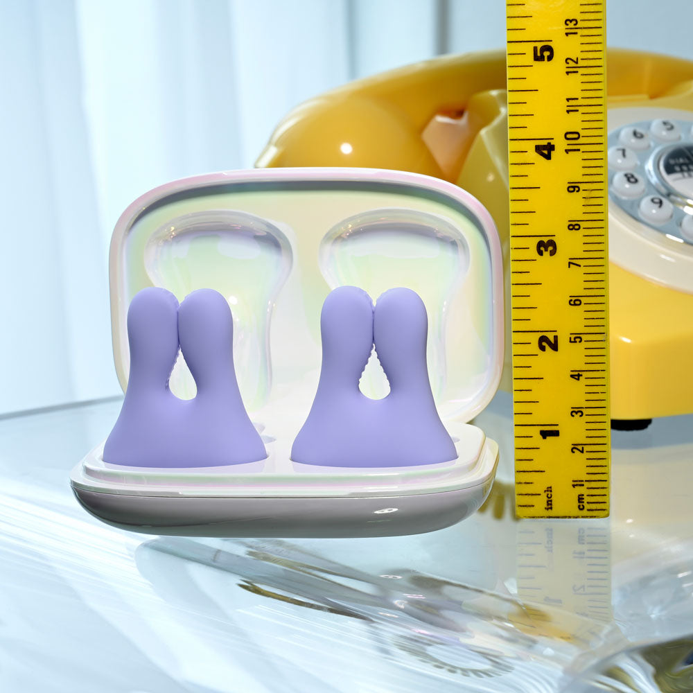 Playboy Pleasure IN A PINCH - Rechargeable Vibrating Nipple Clamps with Charging Carry Case