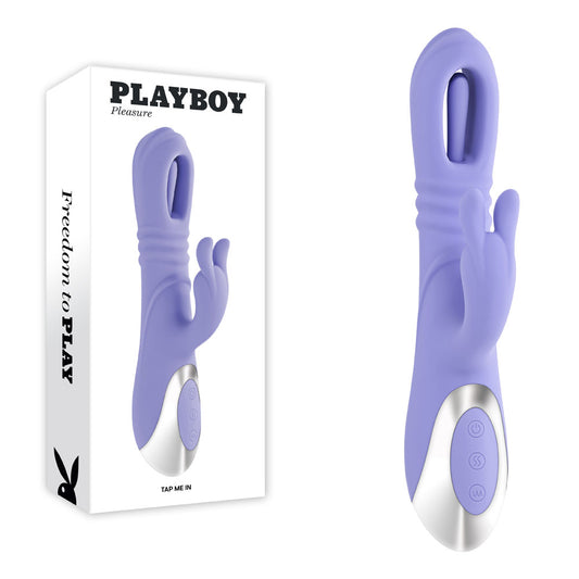 Playboy Pleasure TAP ME IN - 24.2 cm USB Rechargeable Rabbit Vibrator with Tapping Shaft