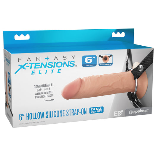 FX Elite 6'' Silicone Hollow Strap-On - 15.2 cm Hollow Strap-On