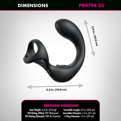 Anal Fantasy Elite Ass-Gasm Taint-alizer - USB Rechargeable Prostate Massage with Cock Ring