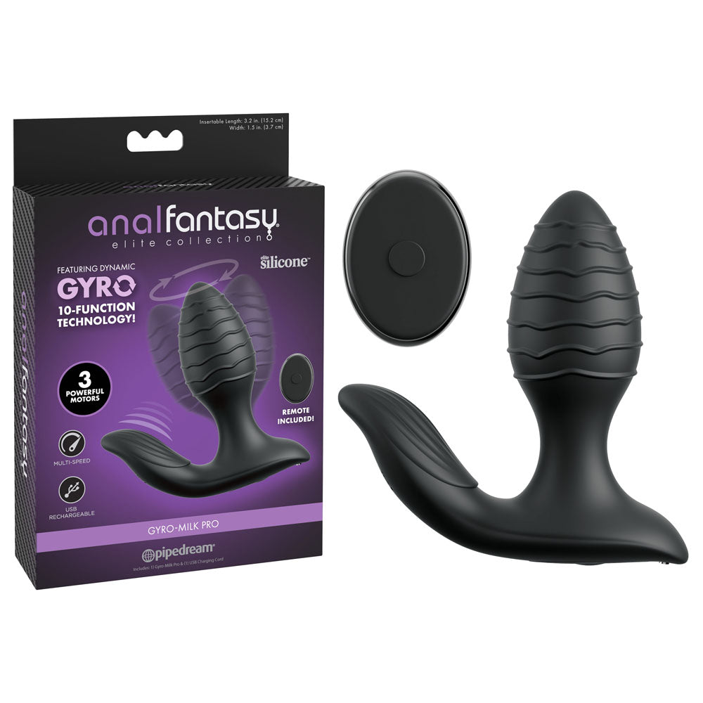 Anal Fantasy Elite Gyro-Milk Pro - USB Rechargeable Gyrating Butt Plug