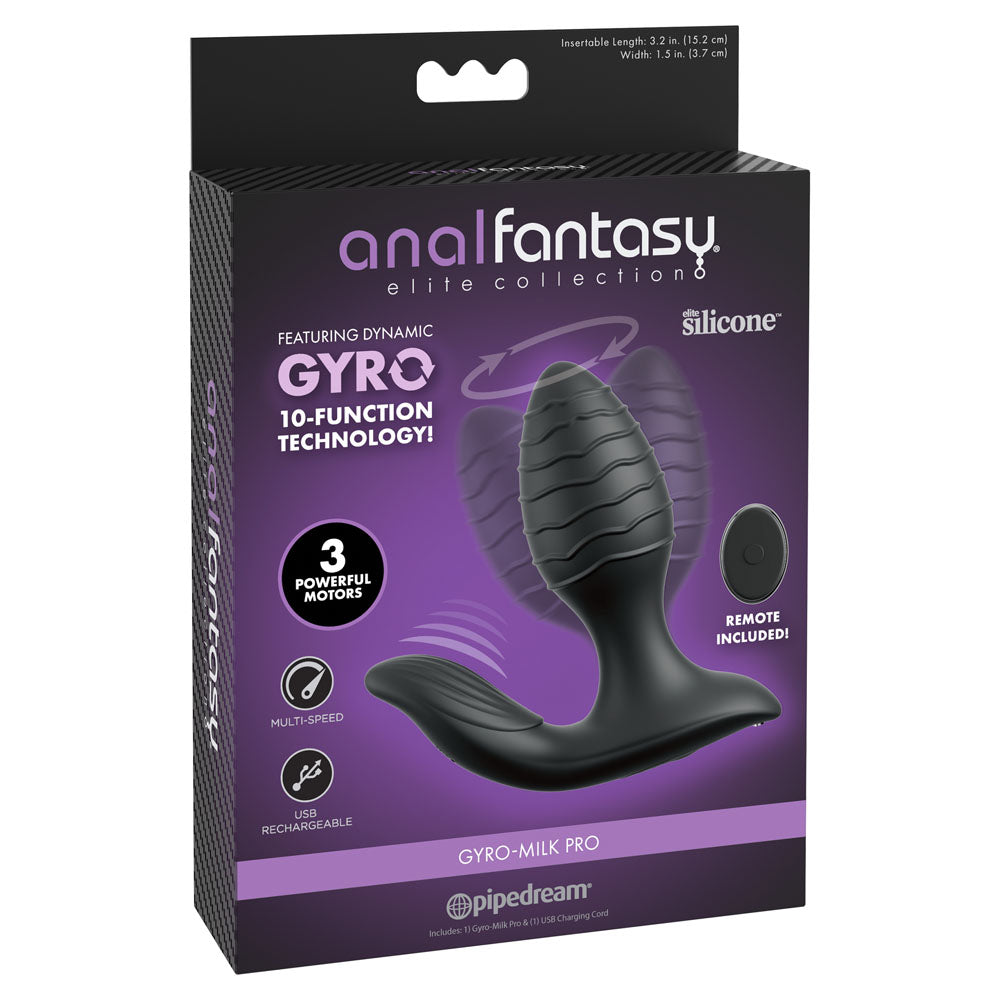Anal Fantasy Elite Gyro-Milk Pro - USB Rechargeable Gyrating Butt Plug