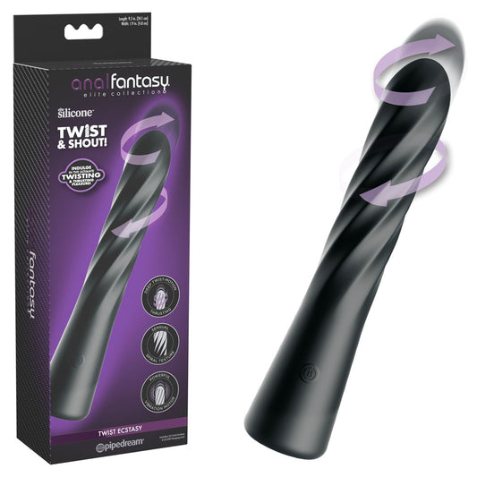 Anal Fantasy Elite Twist Ecstasy - 24.1 cm USB Rechargeable Twisting & Thrusting Anal Vibrator