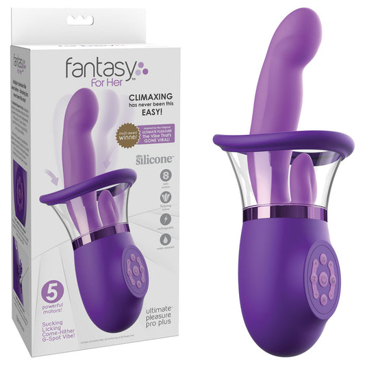 Fantasy For Her Ultimate Pleasure Pro Plus - USB Rechargeable Sucking Licking & Flicking Vibrator