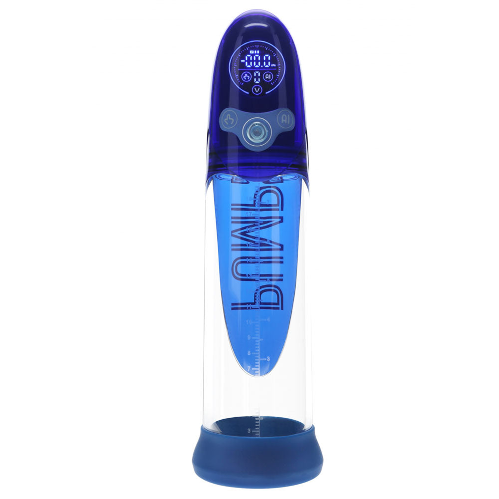 PUMPED Aqua-Pro Auto Pump - /Clear USB Rechargeable AI-Enabled Submersible Auto Penis Pump – Blue
