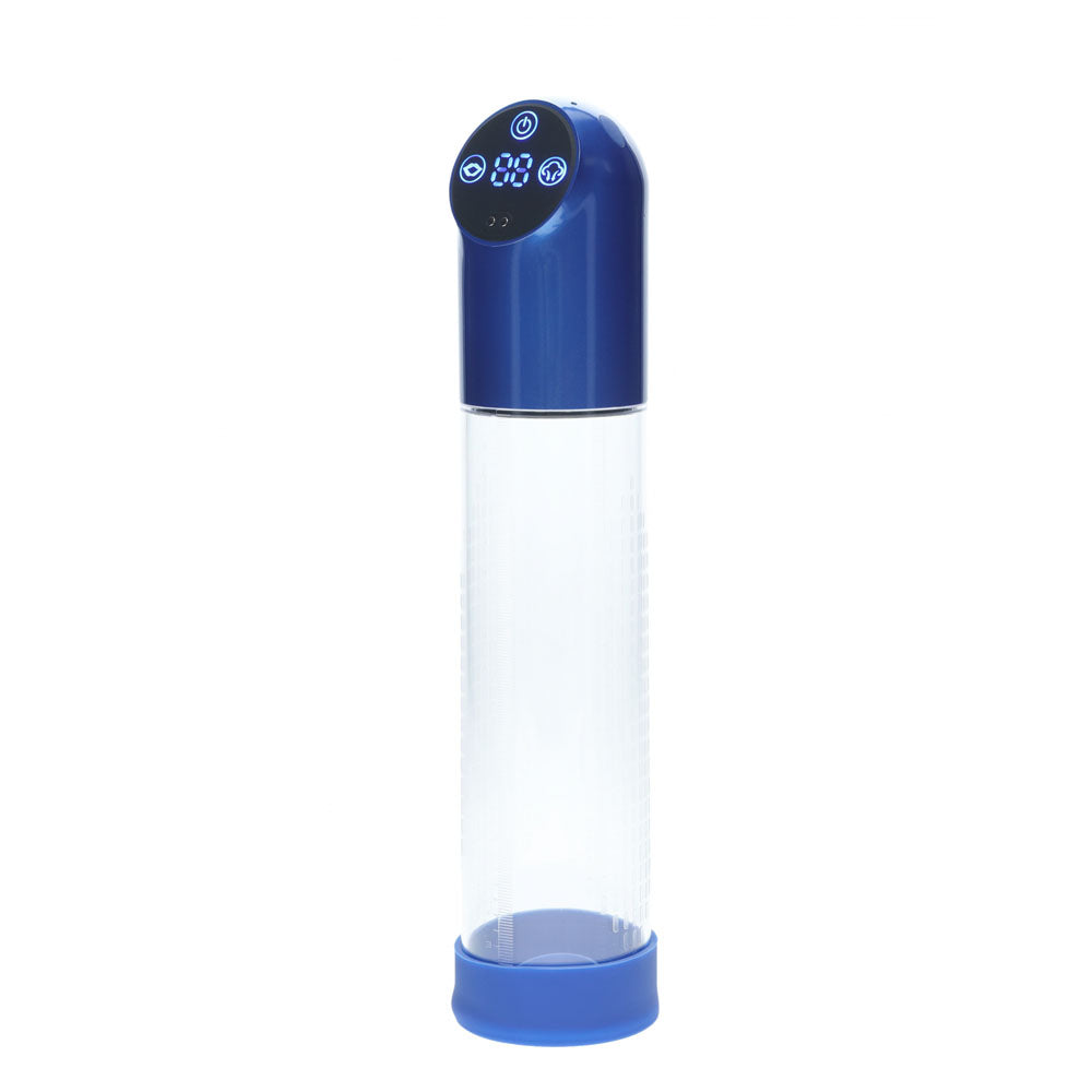 PUMPED Automatic Waterproof Pump - Metal - /Clear USB Rechargeable Automatic Penis Pump – Blue
