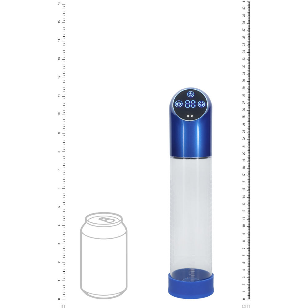 PUMPED Automatic Waterproof Pump - Metal - /Clear USB Rechargeable Automatic Penis Pump – Blue