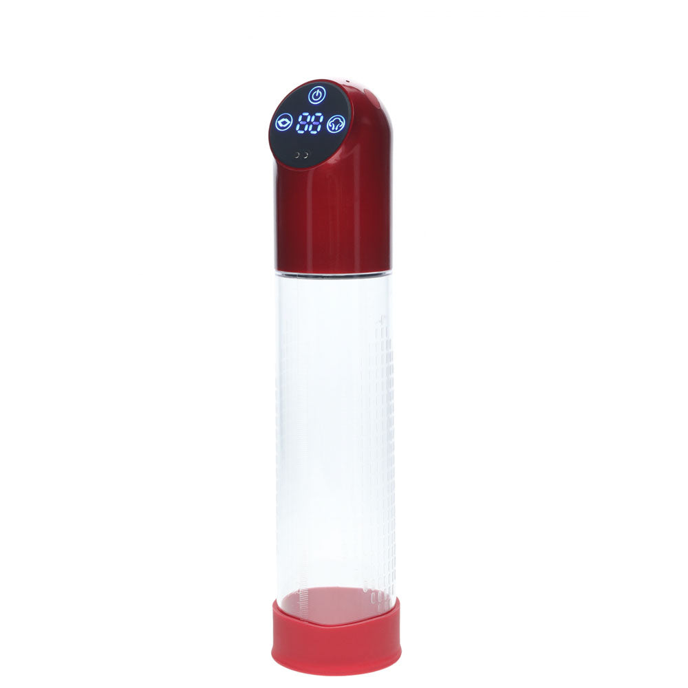 PUMPED Automatic Waterproof Pump - Metal - /Clear USB Rechargeable Automatic Penis Pump – Red