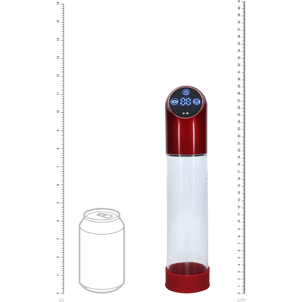 PUMPED Automatic Waterproof Pump - Metal - /Clear USB Rechargeable Automatic Penis Pump – Red