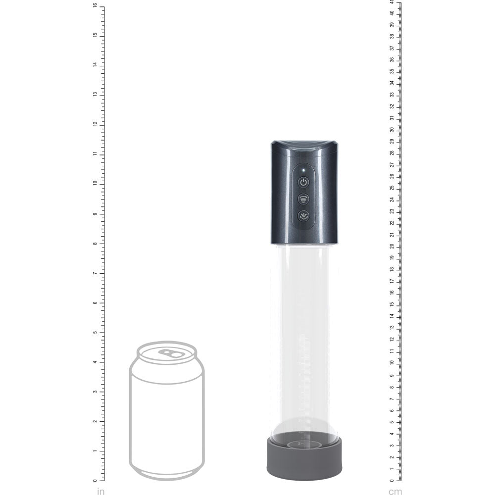 PUMPED Hyperpump Automatic Pump - Gunmetal - Gunmetal Grey USB Rechargeable Auto Penis Pump