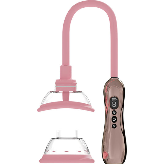 PUMPED Vulva & Breast Pump with Tongue Stimulator - USB Rechargeable Ladies Pump Set – Rose Gold