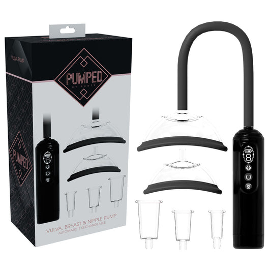 PUMPED Vulva, Breast & Nipple Pump - USB Rechargeable Ladies Pump Set – Black