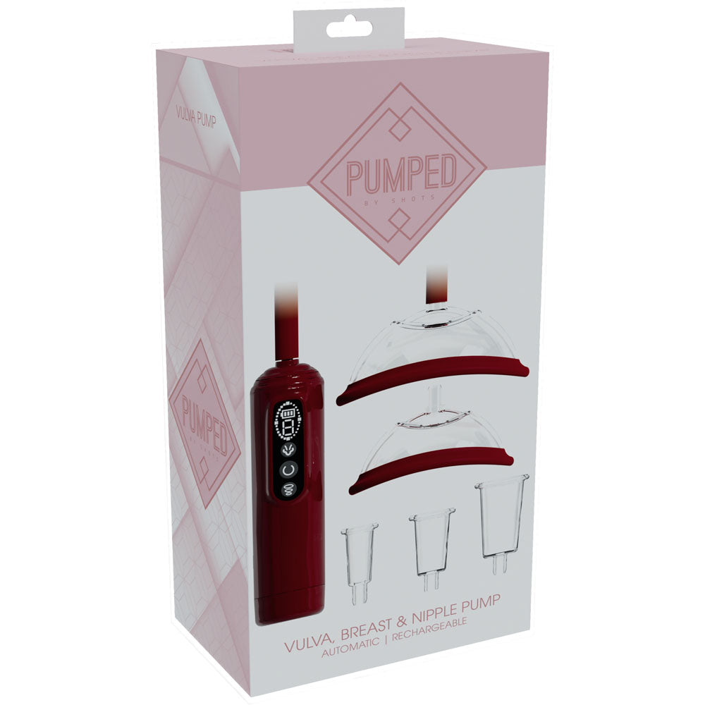 PUMPED Vulva, Breast & Nipple Pump - USB Rechargeable Ladies Pump Set – Red