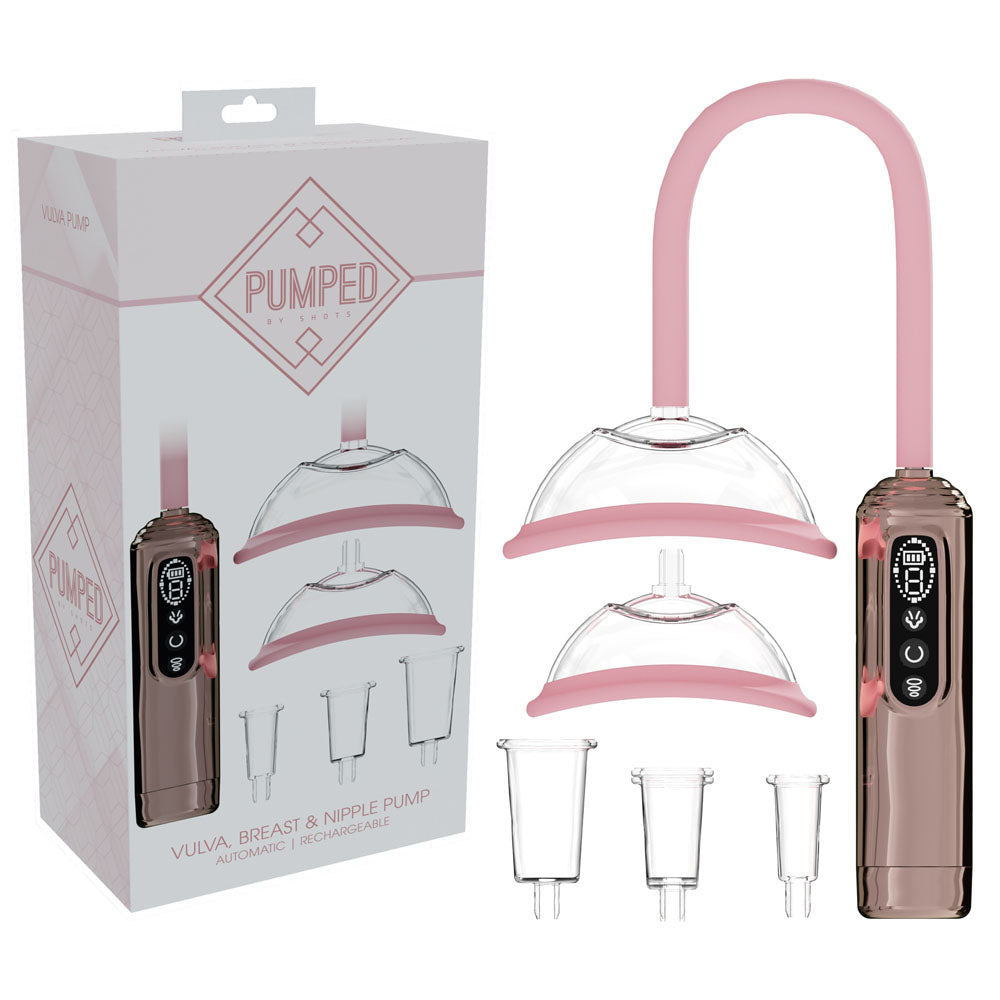 PUMPED Vulva, Breast & Nipple Pump - USB Rechargeable Ladies Pump Set – Rose Gold