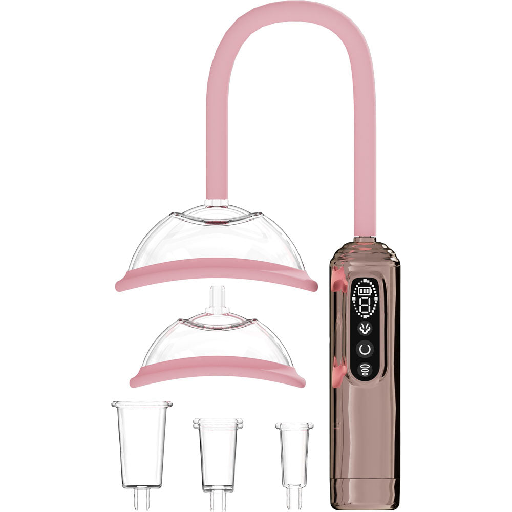 PUMPED Vulva, Breast & Nipple Pump - USB Rechargeable Ladies Pump Set – Rose Gold