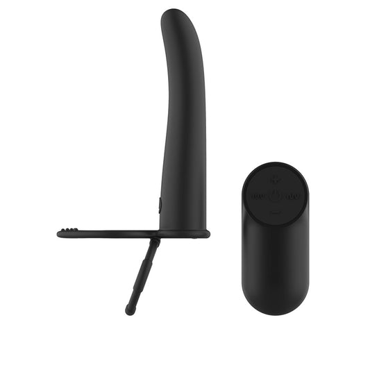 Passion Play Vibrating Double Penetrator with Remote - USB Rechargeable Vibrating Double Penetrator Cock Ring with Wireless Remote