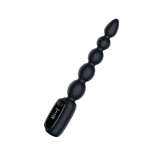 Passion Play Vibrating Anal Beads with LED Display – Black