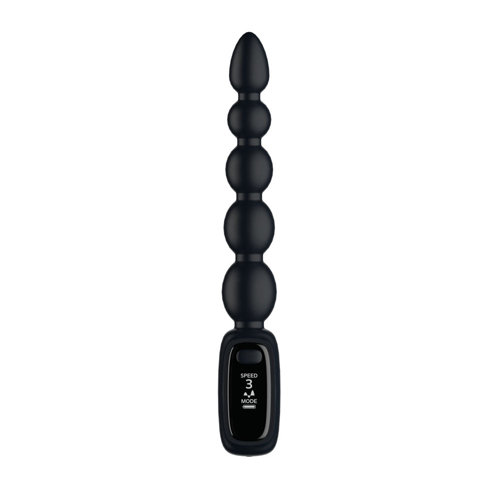 Passion Play Vibrating Anal Beads with LED Display – Black