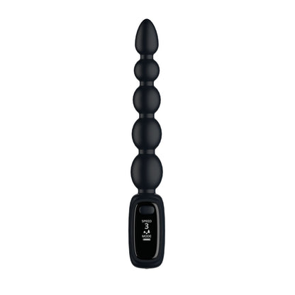 Passion Play Vibrating Anal Beads with LED Display – Black