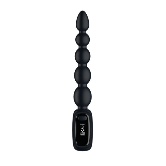 Passion Play Vibrating Anal Beads with LED Display – Black