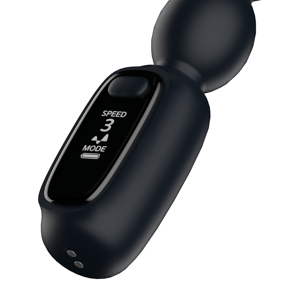 Passion Play Vibrating Anal Beads with LED Display – Black