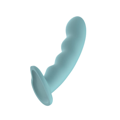 Passion Play Liquid Silicone Wavy Dildo – Blue
