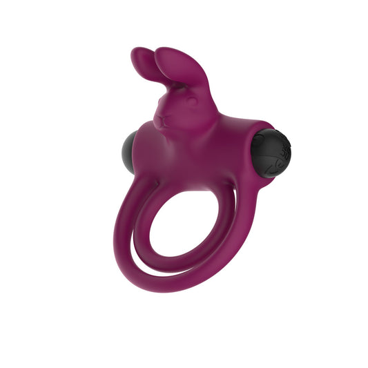 Passion Play Silicone Rabbit Vibrating Cockring - USB Rechargeable Vibrating Penis and Balls Ring