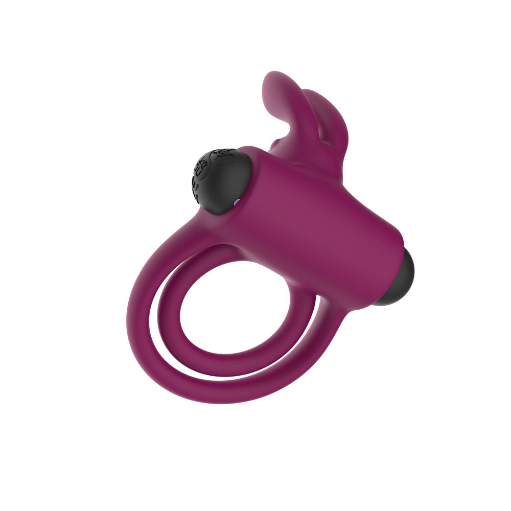 Passion Play Silicone Rabbit Vibrating Cockring - USB Rechargeable Vibrating Penis and Balls Ring