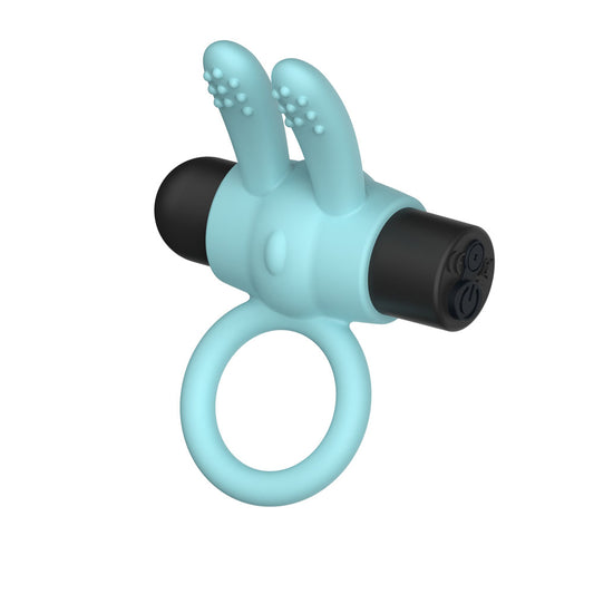 Passion Play Silicone Rabbit Vibrating Cockring - USB Rechargeable Vibrating Penis Ring