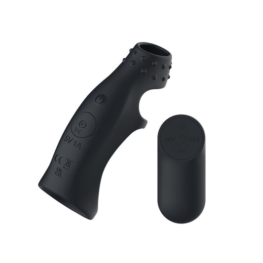 Passion Play Remote-Controlled Vibrating Penis Sleeve – Black
