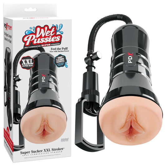 PDX Wet Pussies Super Sucker XXL Stroker - Vagina Stroker with Suction Pump