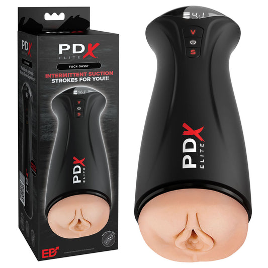PDX Elite Fuck-Gasm - USB Rechargeable Sucking & Vibrating Auto Stroker