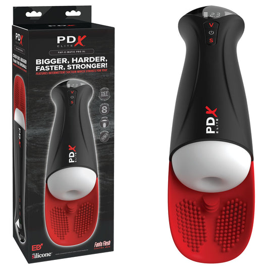 PDX Elite Fap-O-Matic Pro XL - /Red - USB Rechargeable Auto Stroker