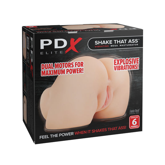 PDX Elite Shake That Ass - USB Rechargeable Vibrating Mega Masturbator – Flesh