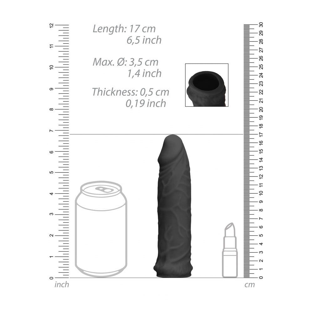 REALROCK 6'' Realistic Penis Sleeve - 15.2 cm Penis Extension Sleeve