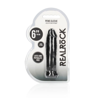 REALROCK 6'' Realistic Penis Sleeve - 15.2 cm Penis Extension Sleeve