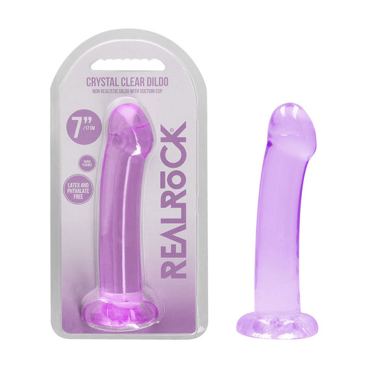 REALROCK Non Realistic Dildo With Suction Cup - 17 cm - 17 cm Dong – Purple
