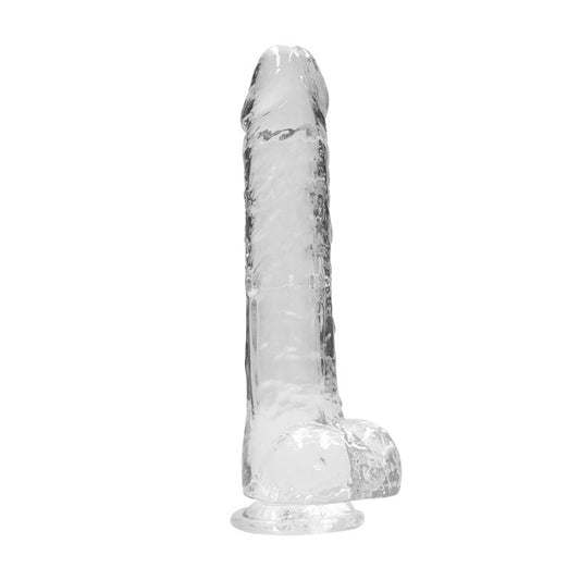 REALROCK Realistic Dildo With Balls 10'' - 25 cm Dong – Clear
