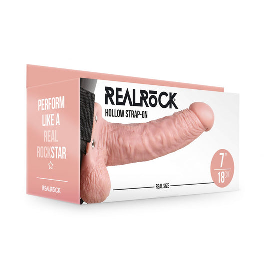 REALROCK Hollow Strap-On with Balls - 18 cm - 18 cm Hollow Strap-On